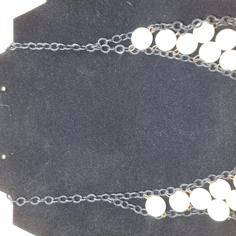 Elegant Pearl Necklace with‎ Black Chain